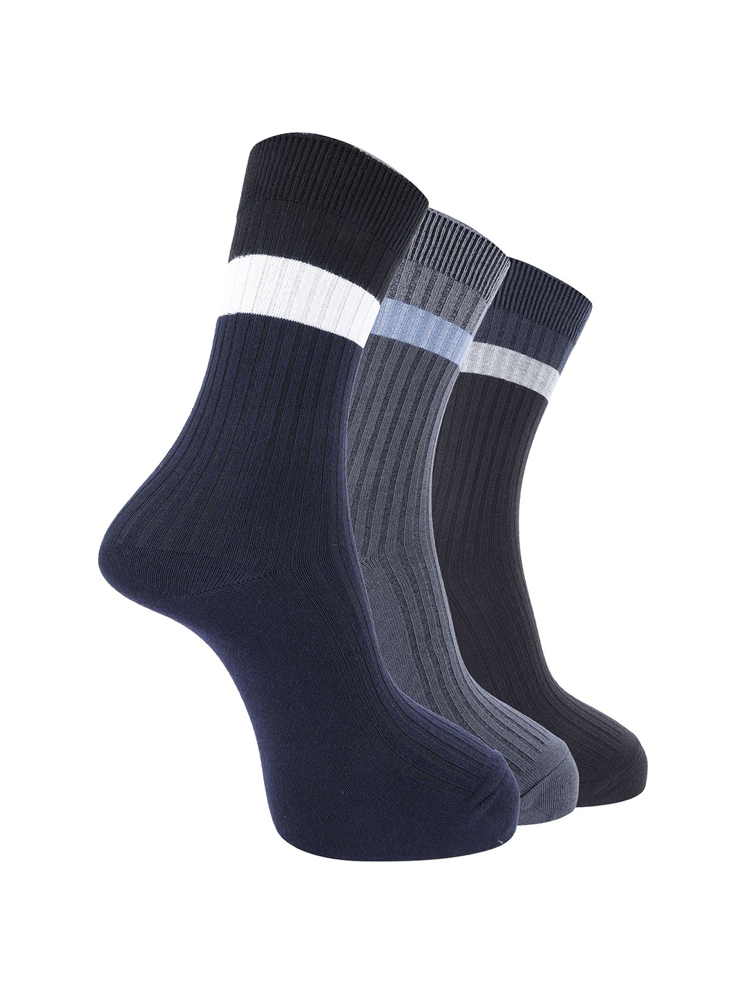 

Dollar Men Pack of 3 Free Size Full Length Cotton Socks, Grey