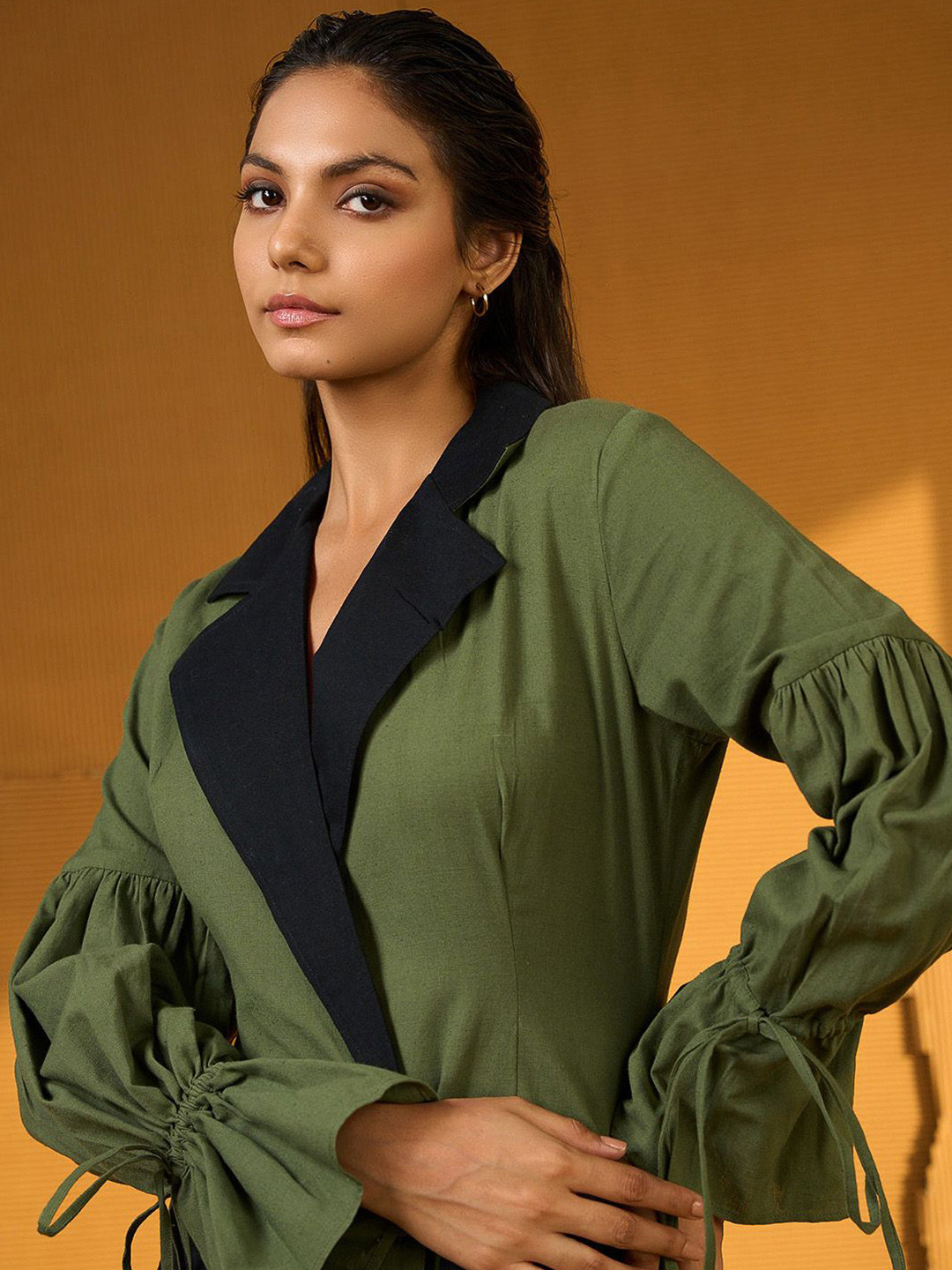 

Aamili Cotton Blazer Dress, Green
