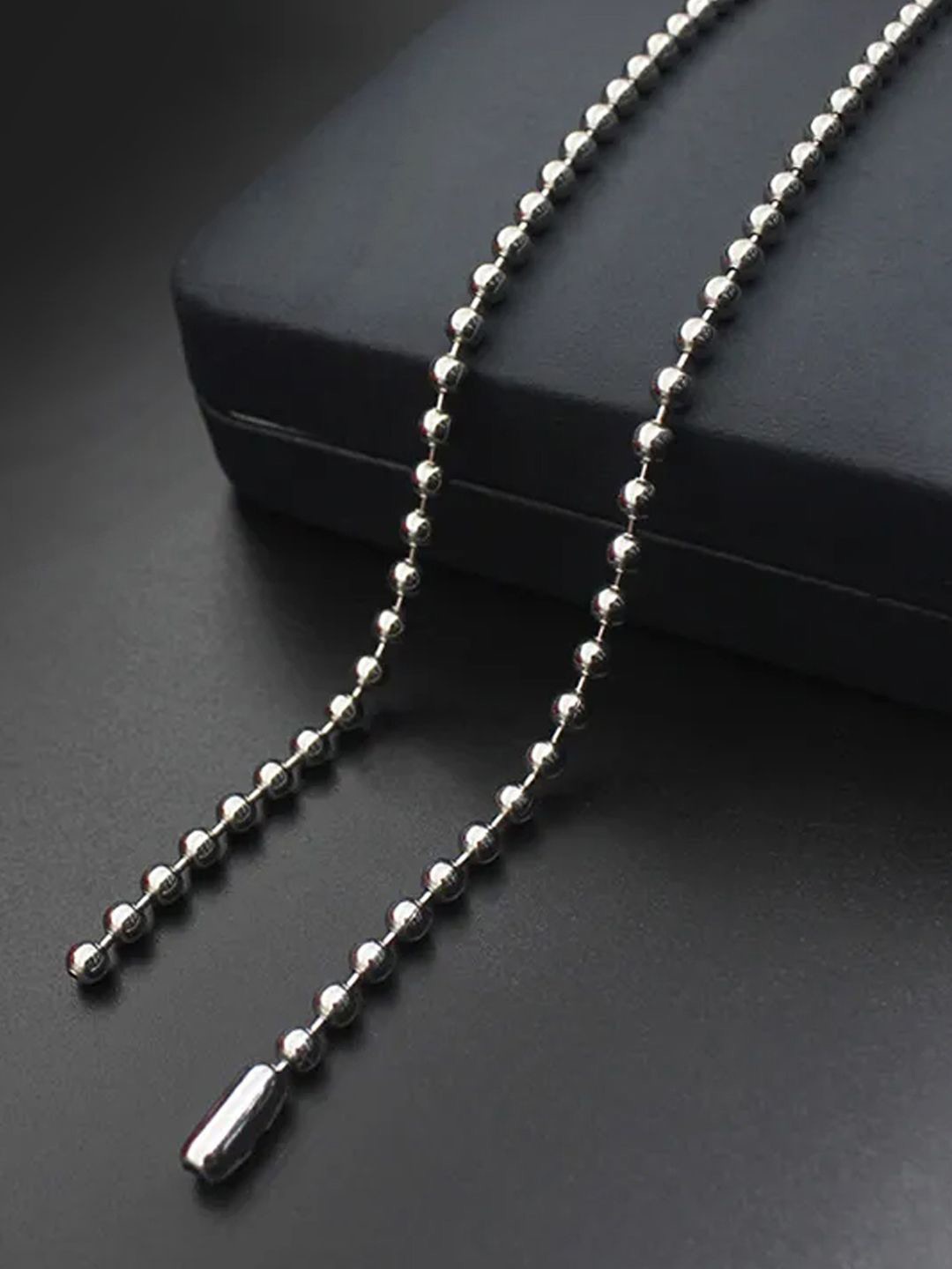 

Peora Men Silver-Plated Stainless Steel Fancy Ball Chain