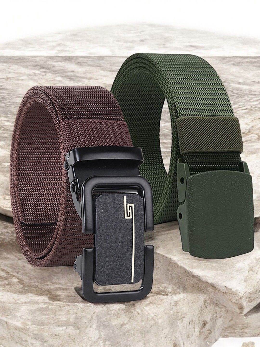 

Provogue Men Textured 2 Belt, Green