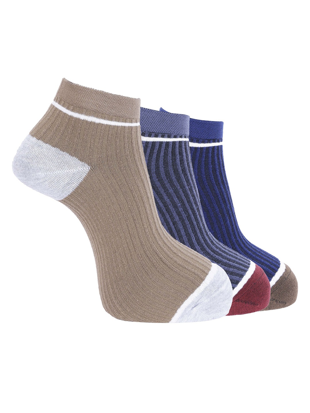 

Dollar Men Pack of 3 Cotton Ankle Length Socks, Brown