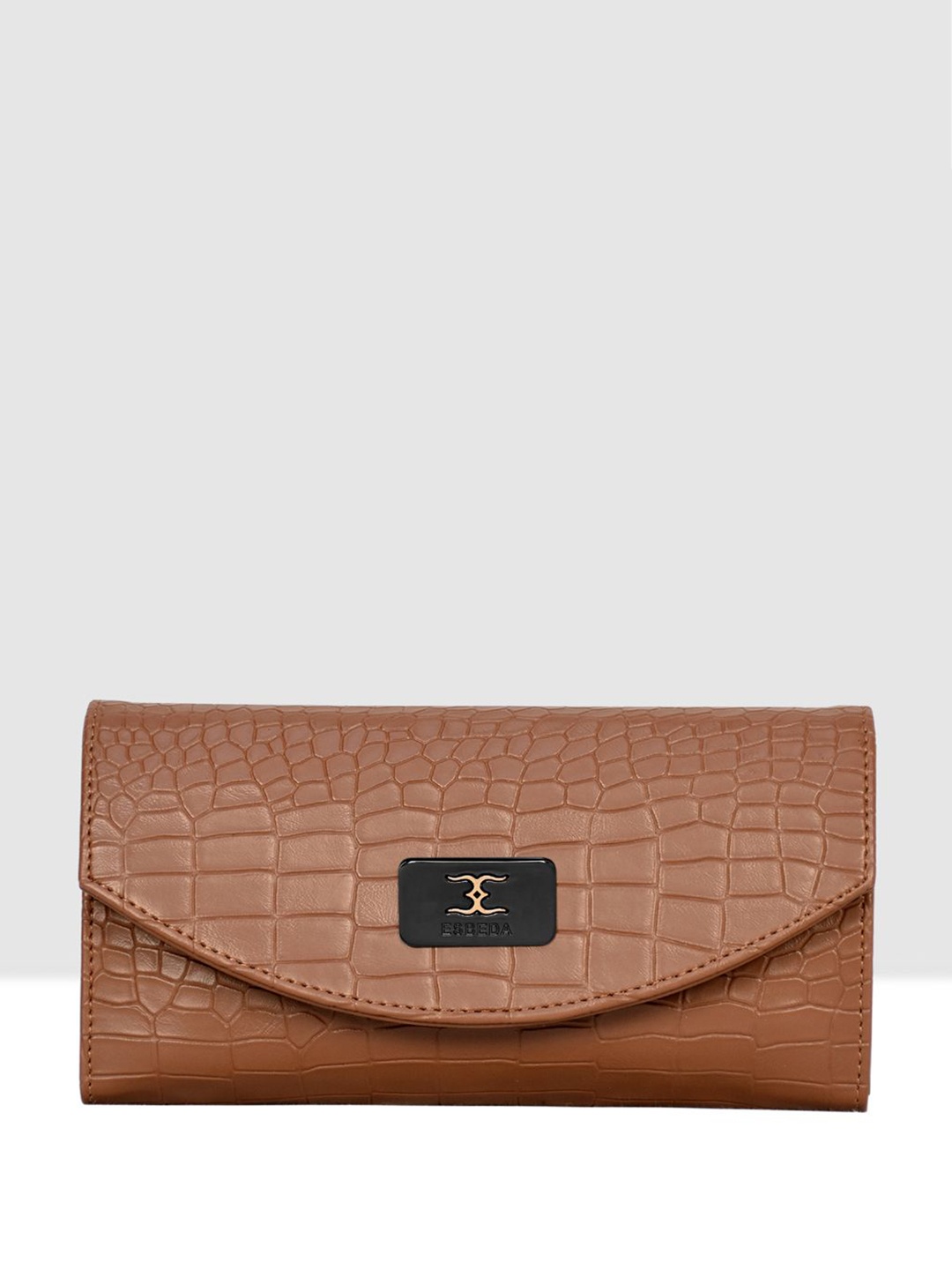 

ESBEDA Women Croco Embossed Wallet, Tan