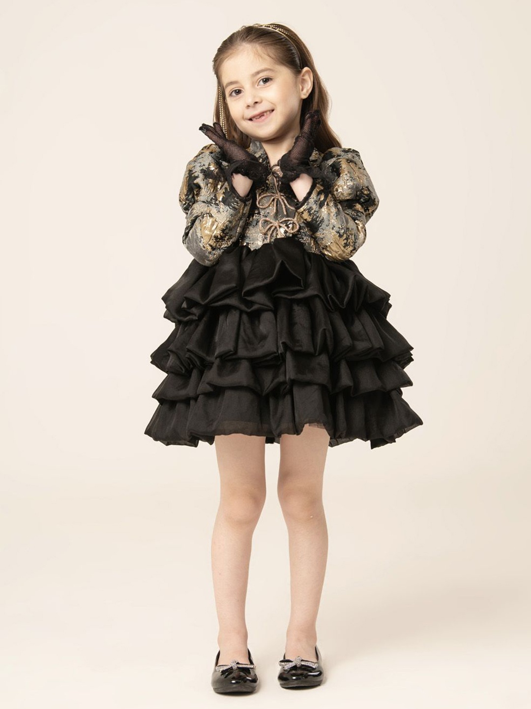 

HOITY MOPPET Girls Fit & Flare Dress, Black
