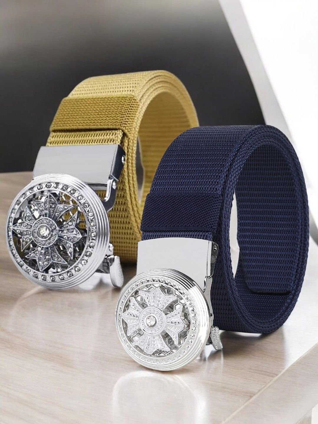 

Provogue Men Textured 2 Belt, Yellow