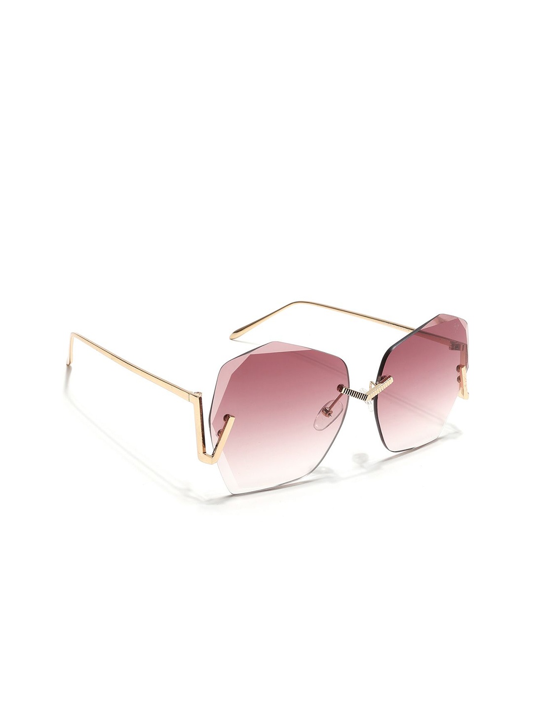 

Voyage Over Size Sunglasses for Women (Brown & Clear Lens | Golden Frame - MG6431)