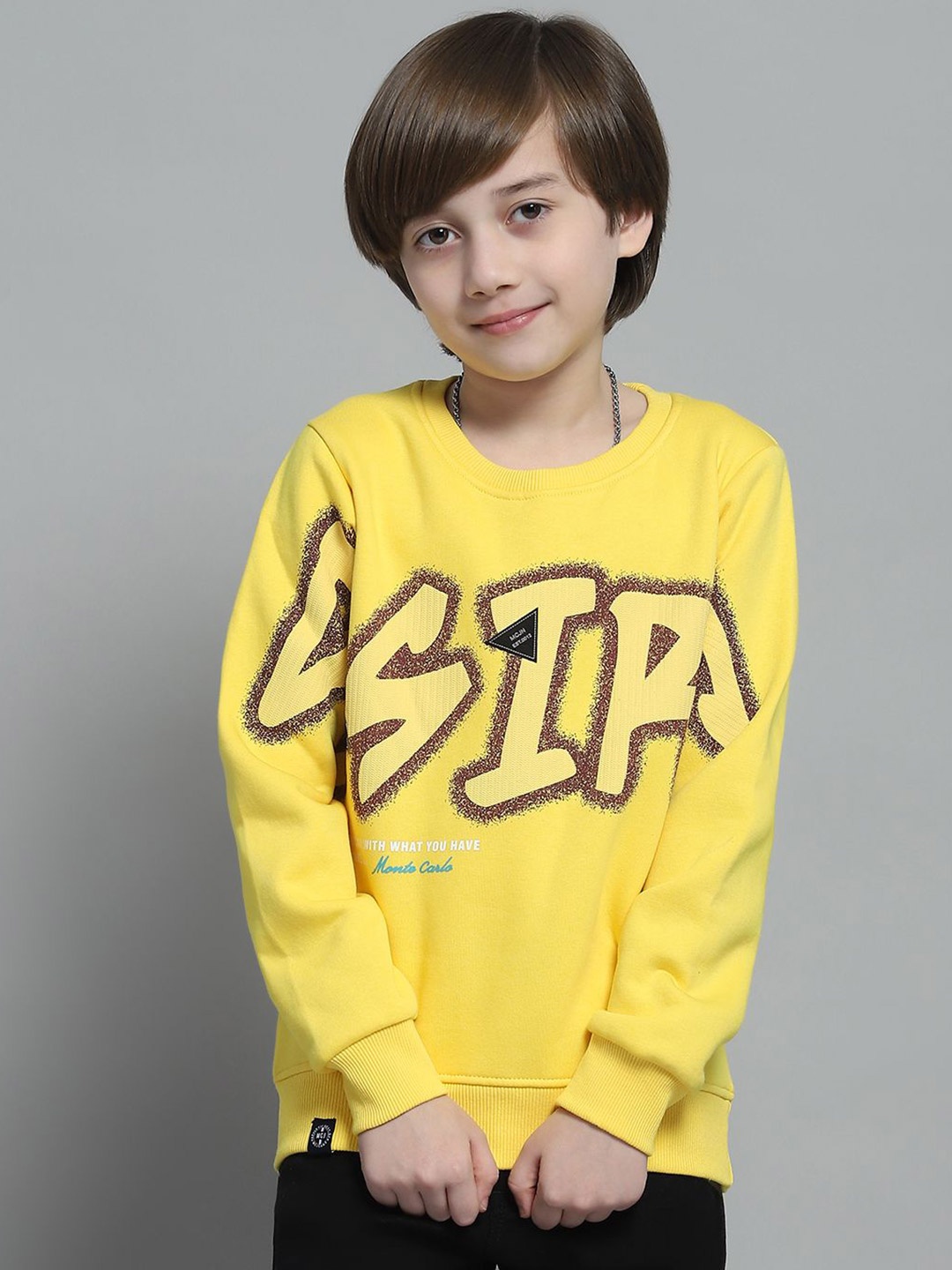 

Monte Carlo Boys Printed Sweatshirt, Yellow