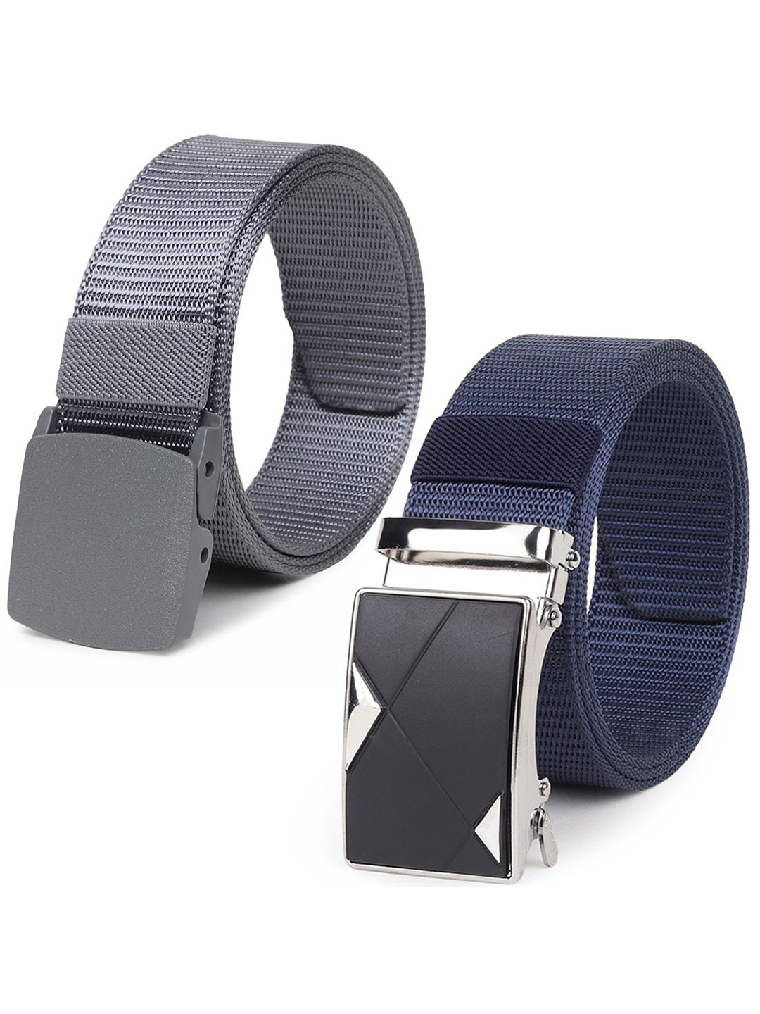 

Provogue Men Pack Of 2 Canvas Woven Design Belt, Grey