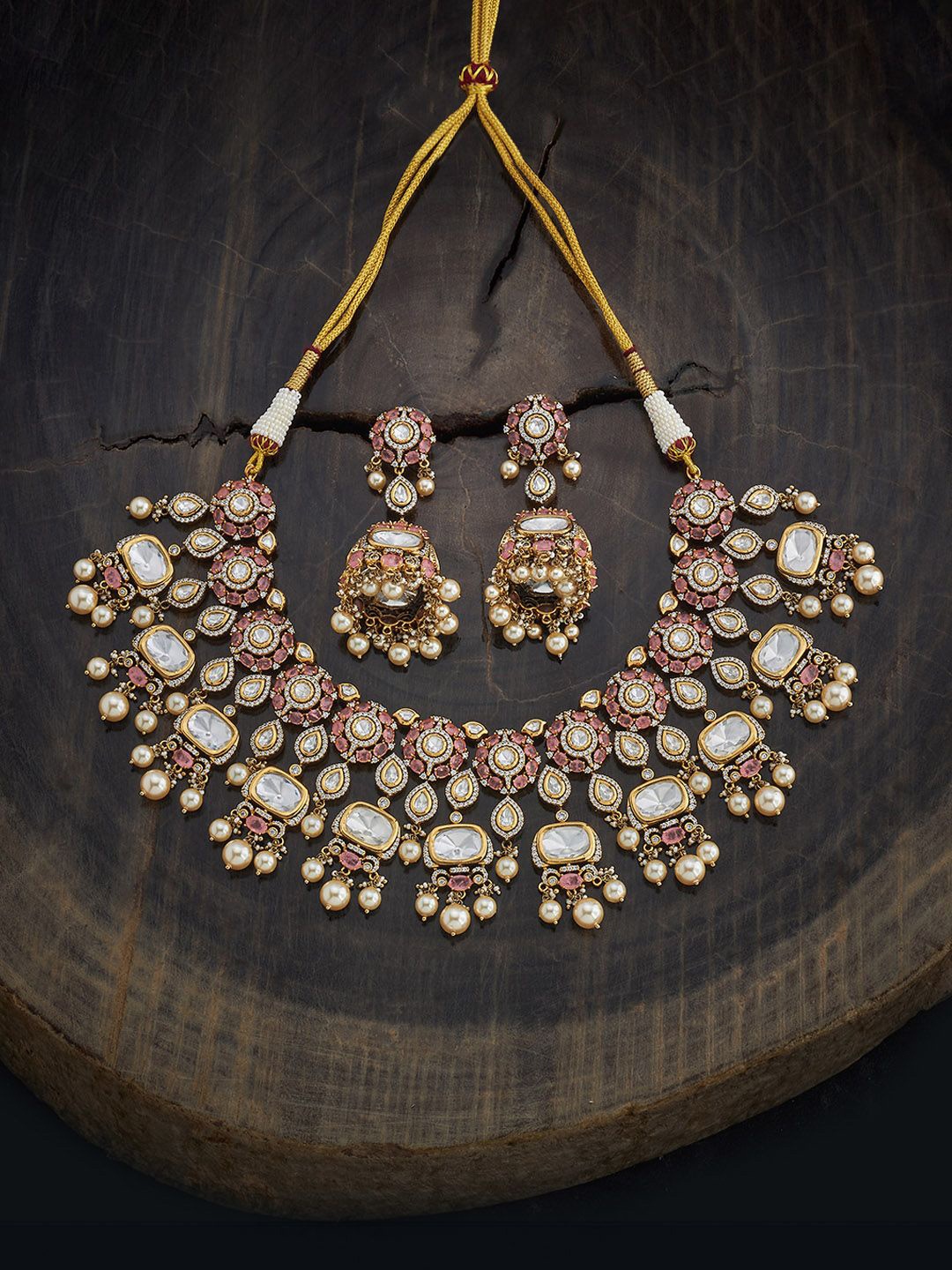 

Kushal's Fashion Jewellery Victorian-Plated Kundan & Cubic Zirconia-Studded Jewellery Set, Gold