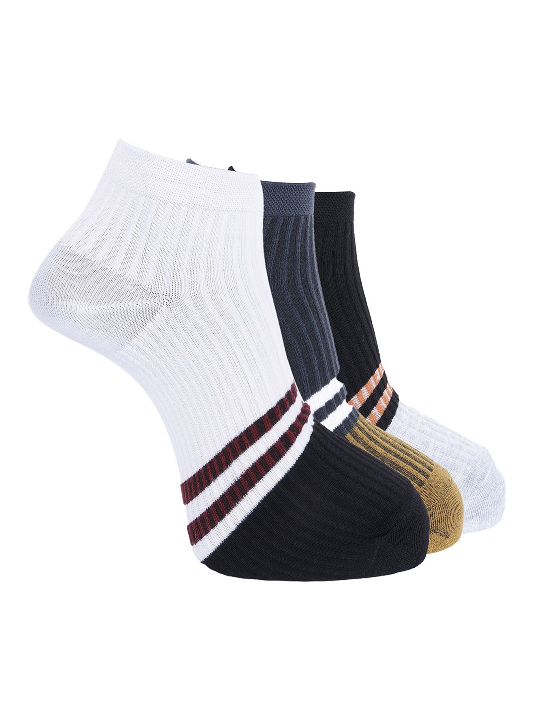 

Dollar Men Pack of 3 Free Size Ankle Length Cotton Socks, Black