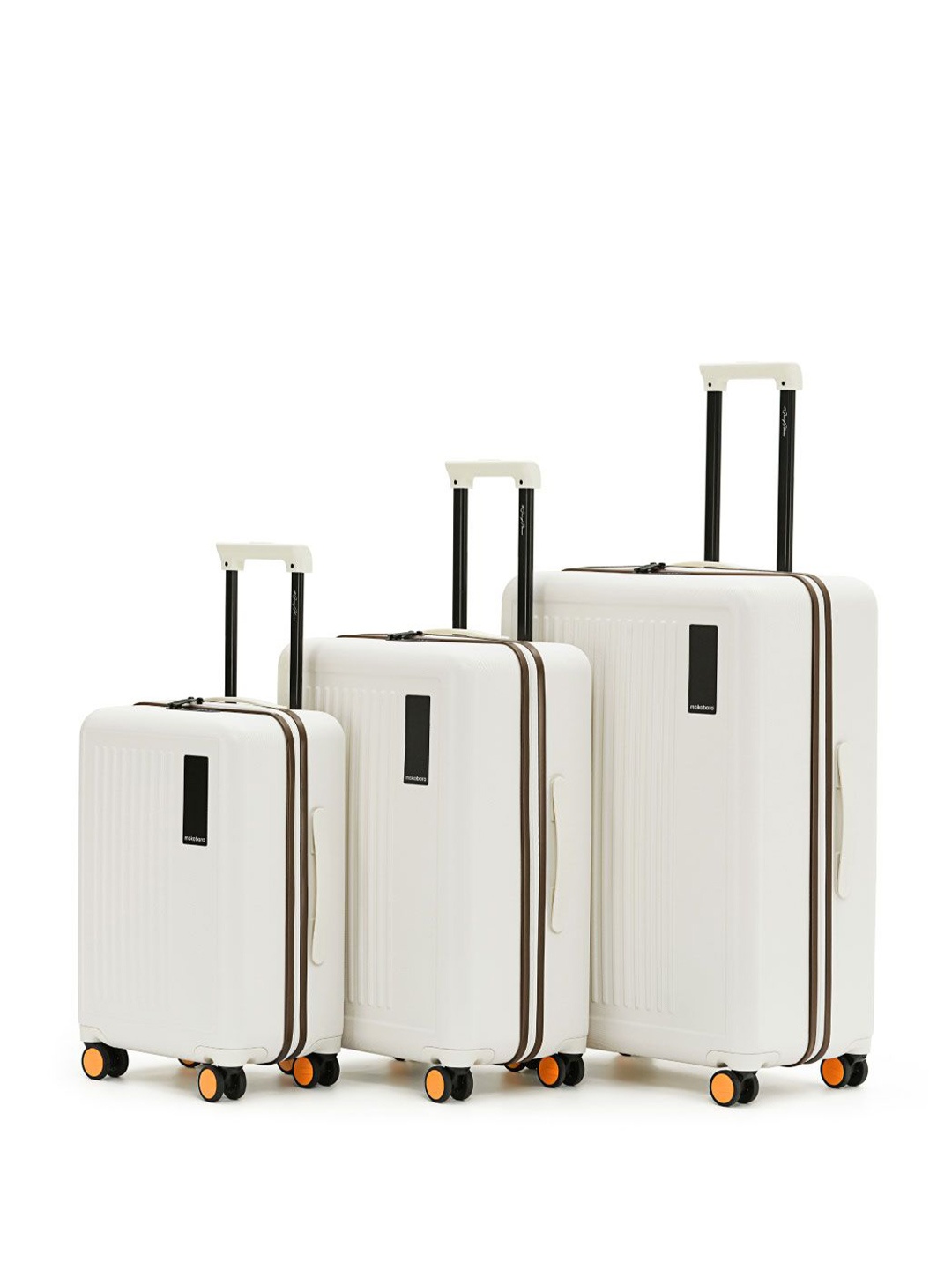 

MOKOBARA Unisex Set of 3 The Transit Luggage Hard Sided Trolley Bag, White