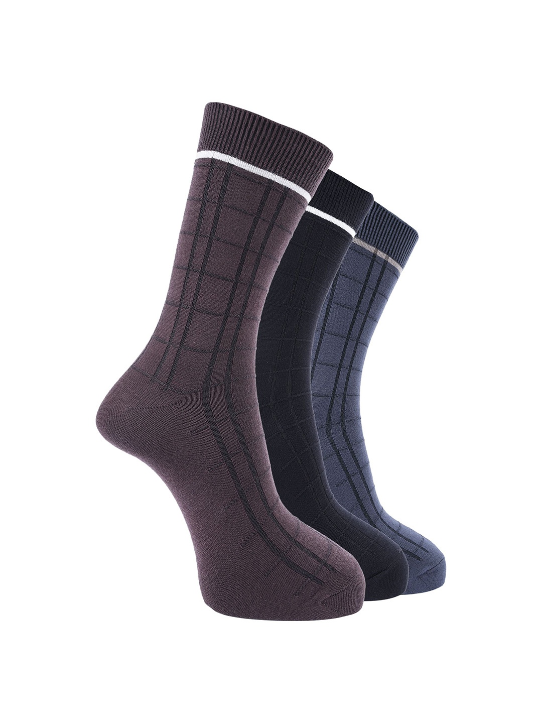 

Dollar Men Pack of 3 Calf Length Socks, Brown
