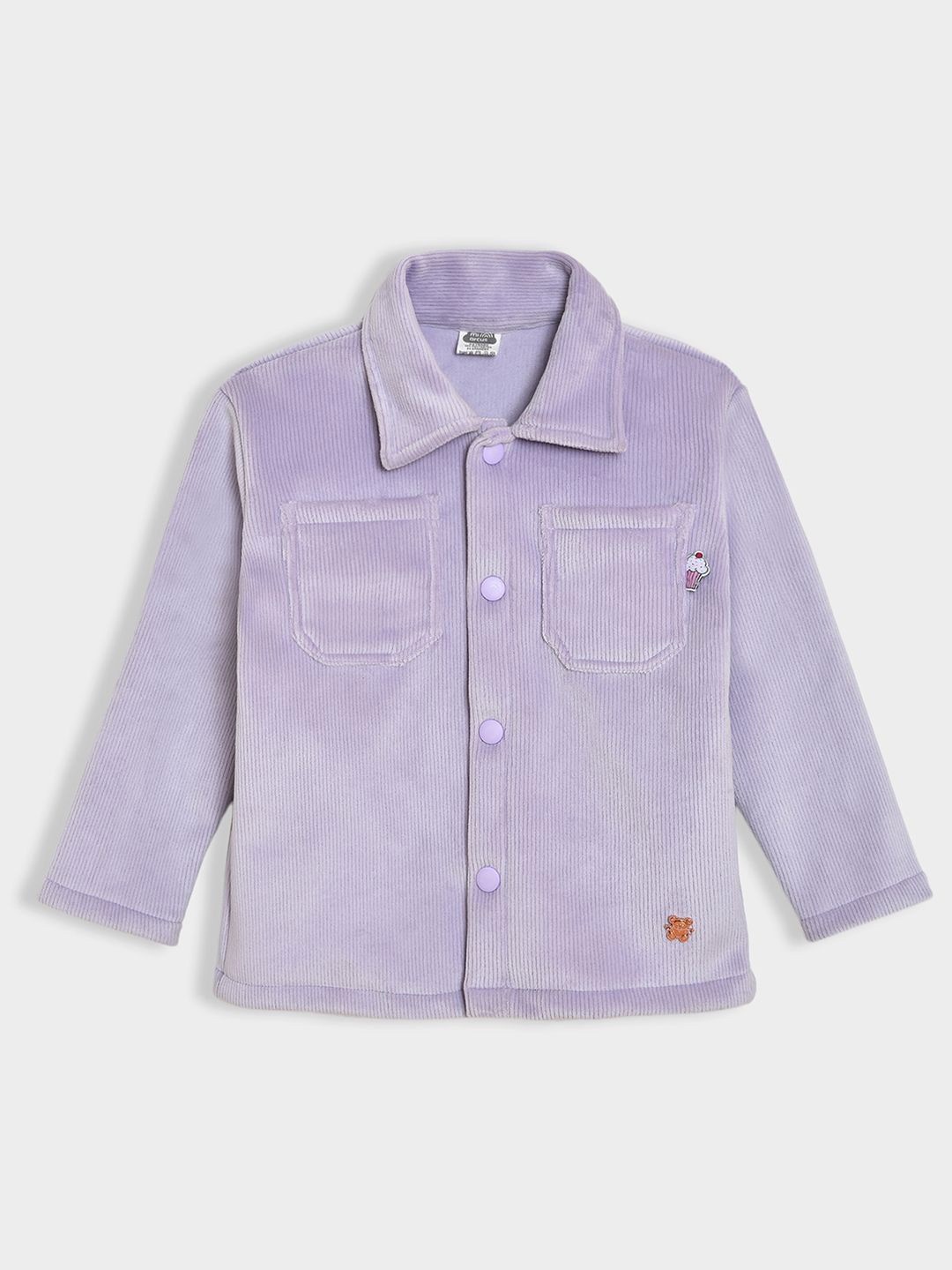 

MiArcus Girls Spread Collar Textured Cotton Casual Shirt, Lavender