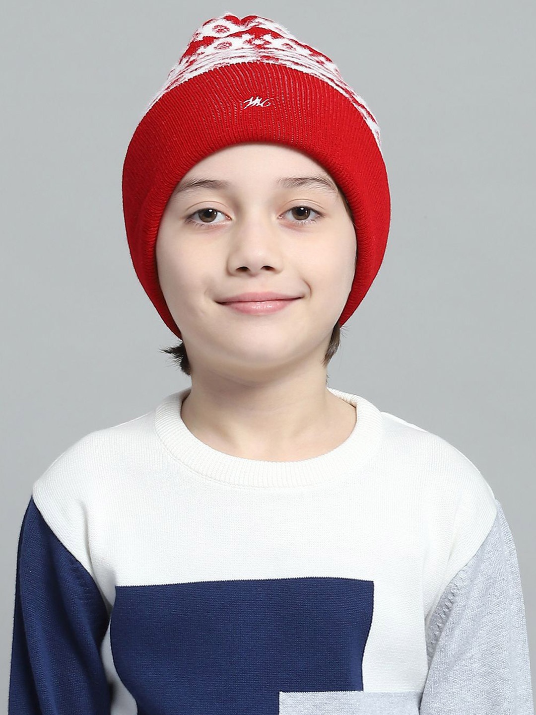 

Monte Carlo Boys Self Design Beanie, Red