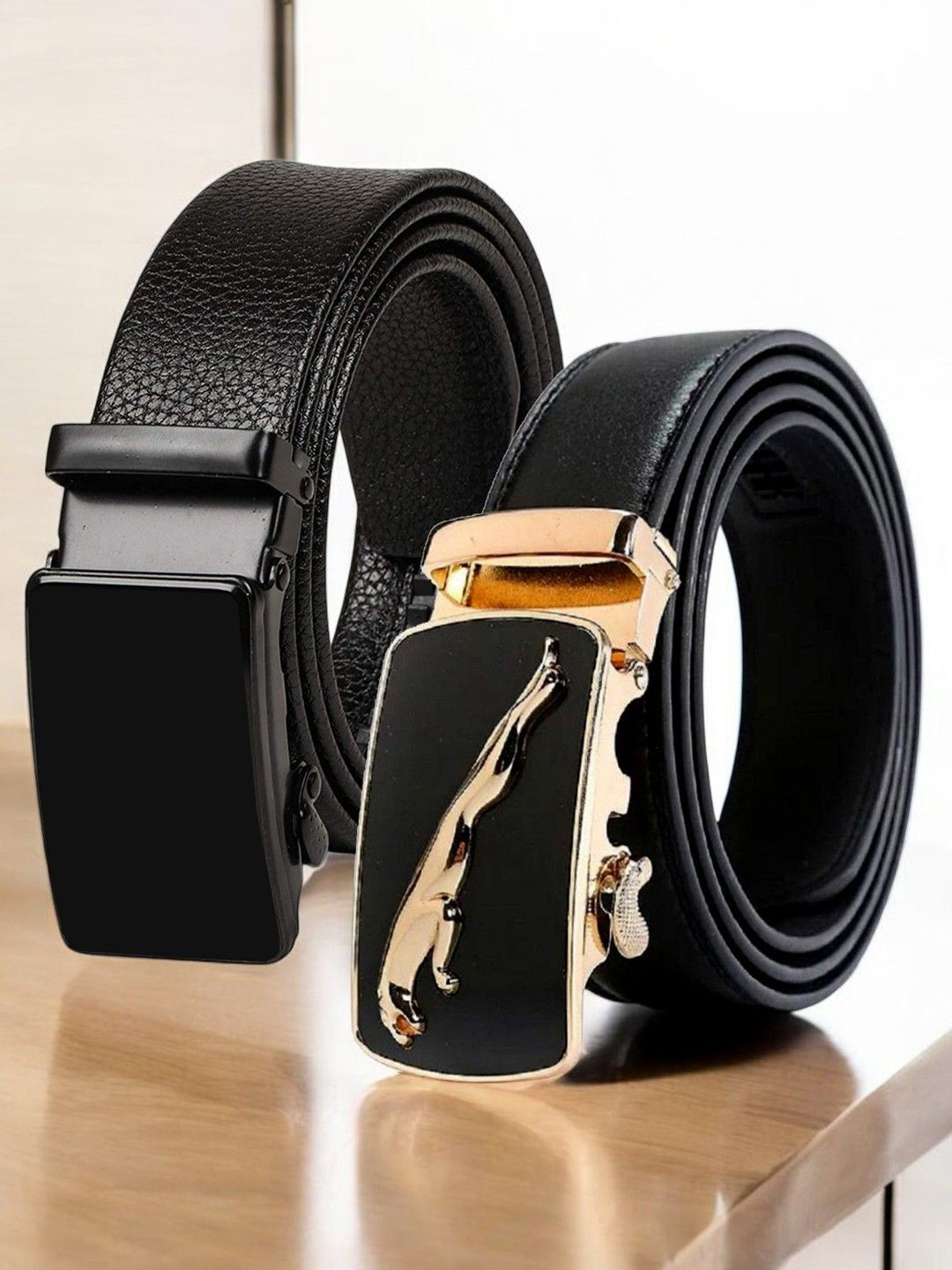 

Provogue Men Textured 2 PU Belt, Black