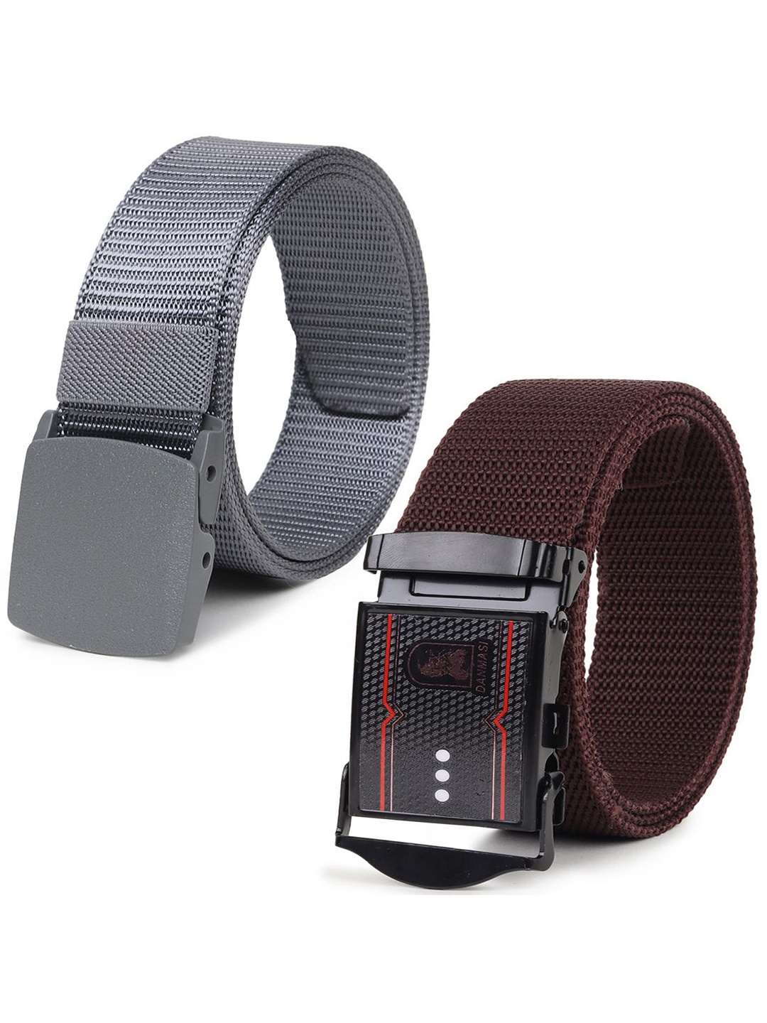 

Provogue Men Textured Pack Of 2 Belt, Grey