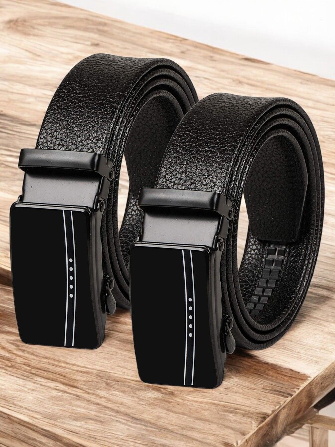 

Provogue Men Textured 2 PU Belt, Black