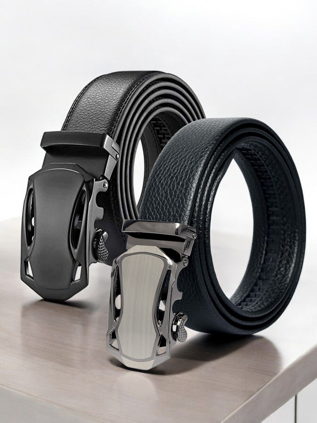 

Provogue Men Textured 2 PU Belt, Black