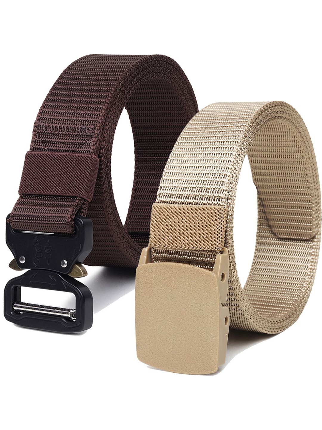

Provogue Men Pack of 2 Woven Design Belts, Brown