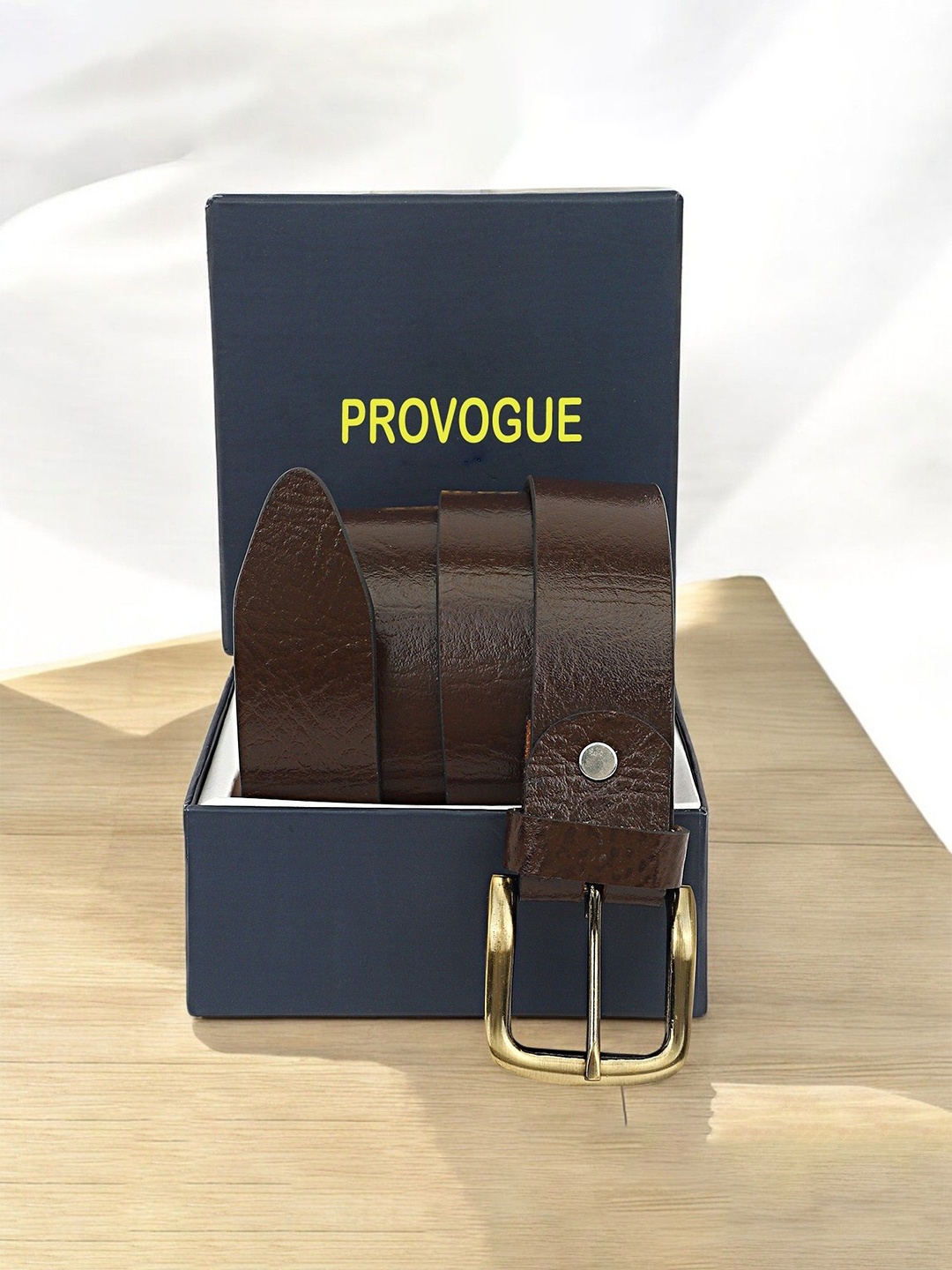 

Provogue Men Textured Leather Belt, Brown