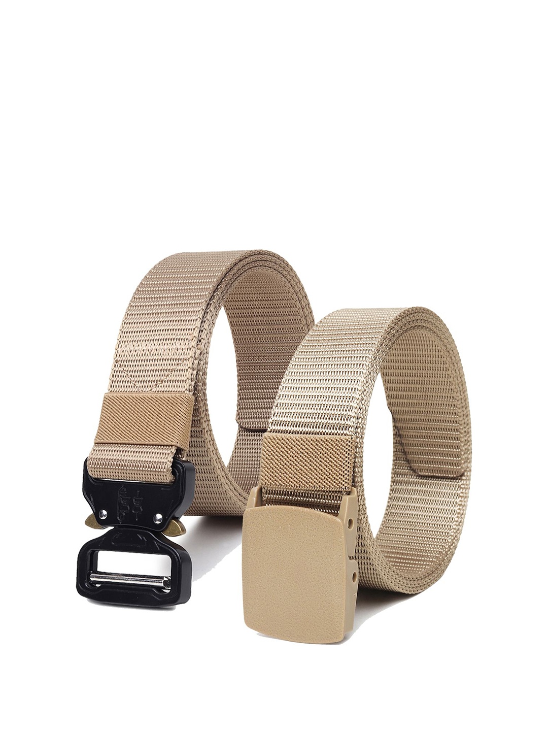 

Provogue Men Pack of 2 Woven Design Belts, Cream