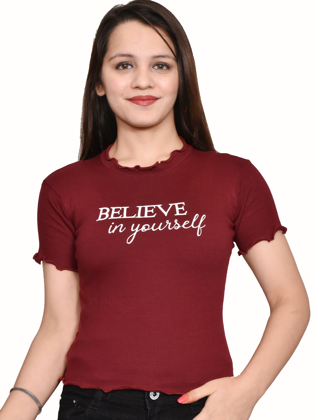 

Purser Print Cotton Top, Maroon