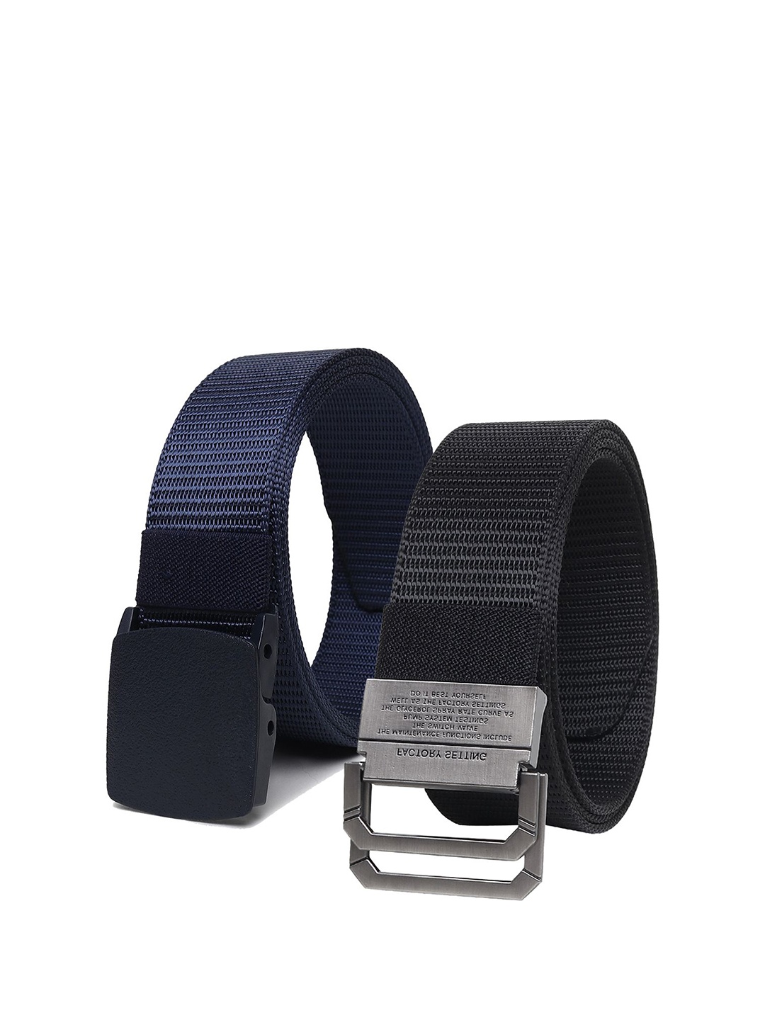 

Provogue Men Pack Of 2 Textured Belt, Navy blue