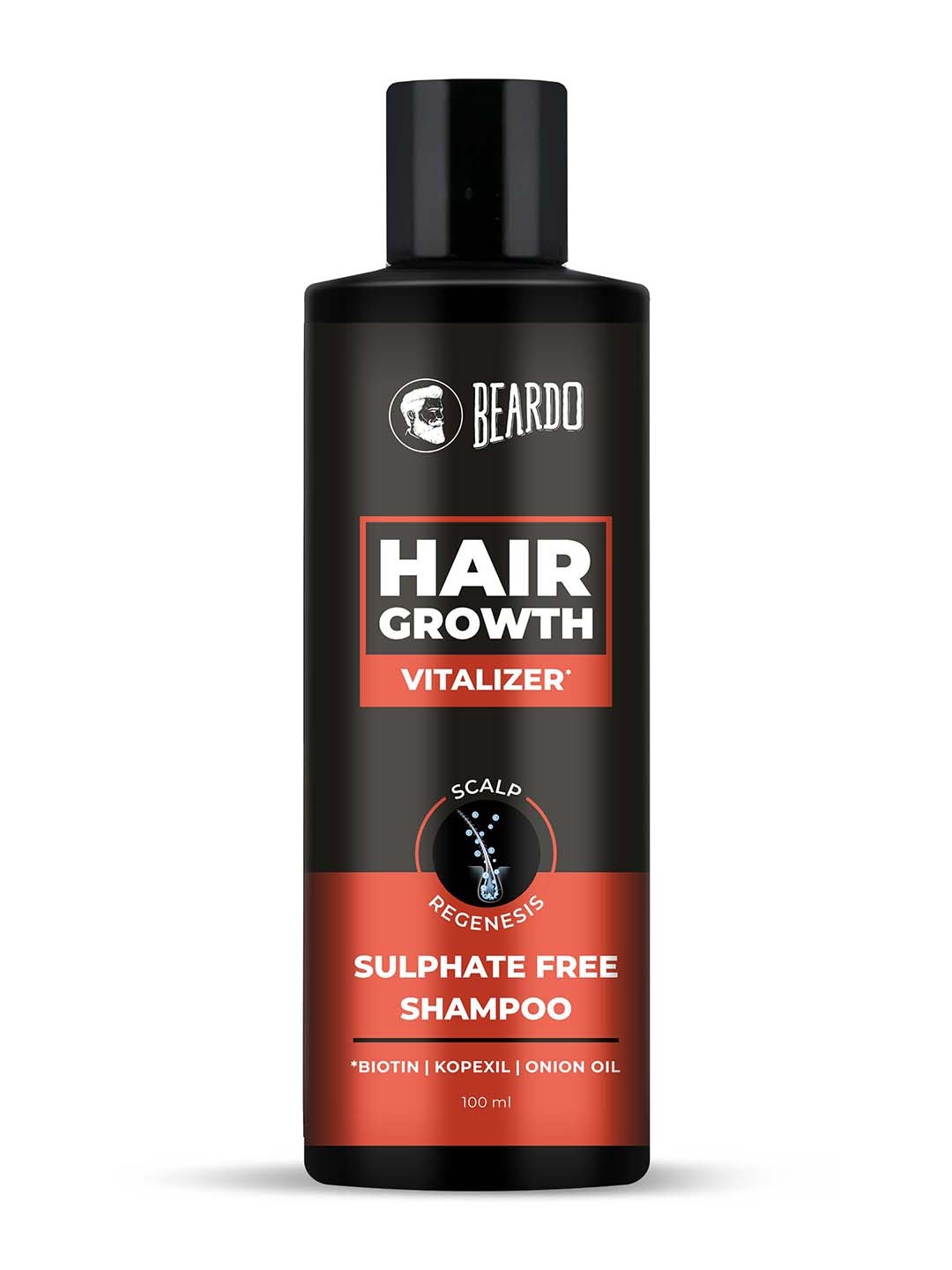 

BEARDO Hair Growth Vitalizer Sulphate Free Shampoo - 100ml, Black