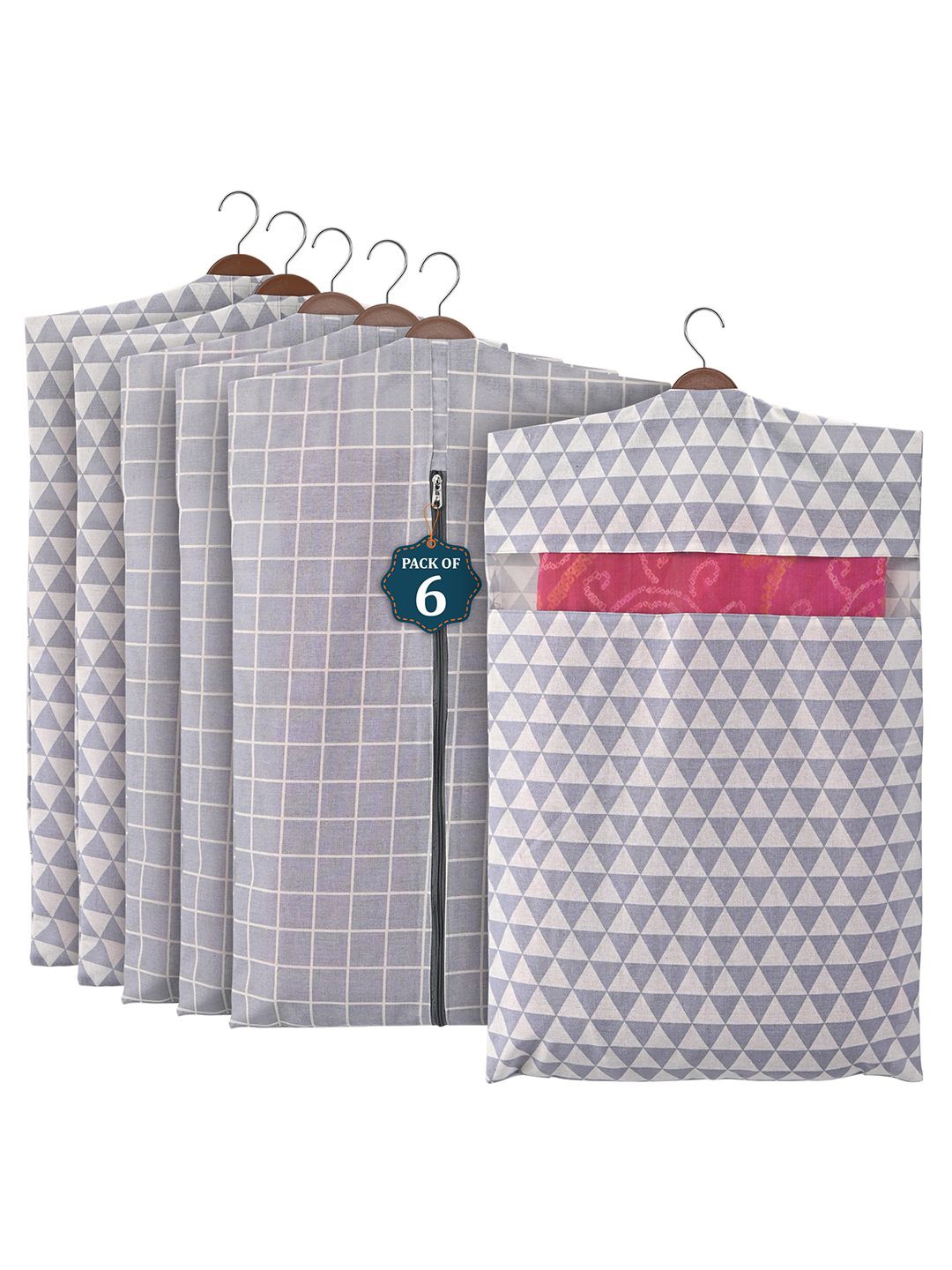 

Kuber Industries Grey Set of 6 Regular Multi-Utility Organisers