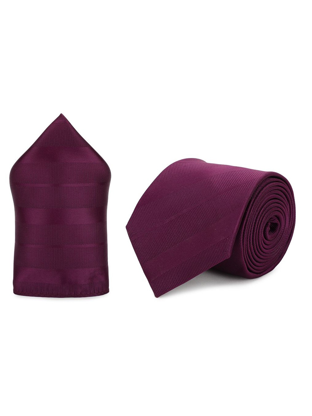 

Tossido Men Striped Necktie & Pocket Square Giftset, Purple