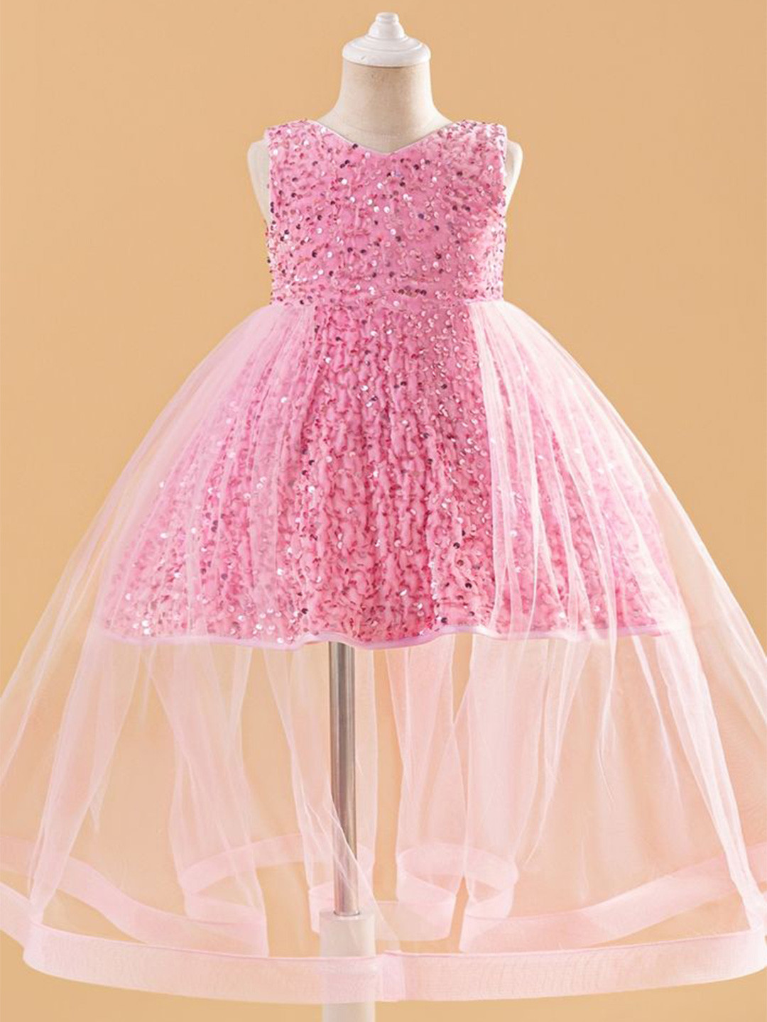 

LULU & SKY Girls Fit & Flare Sequined Dress, Pink