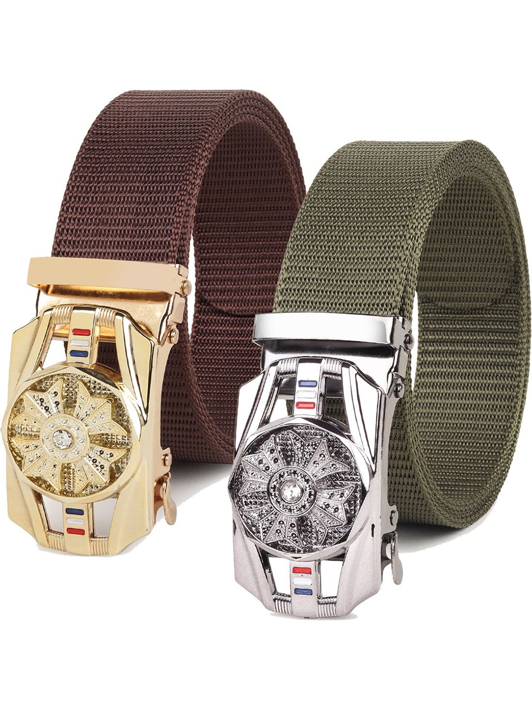 

Provogue Men Pack Of 2 Textured Belt, Green