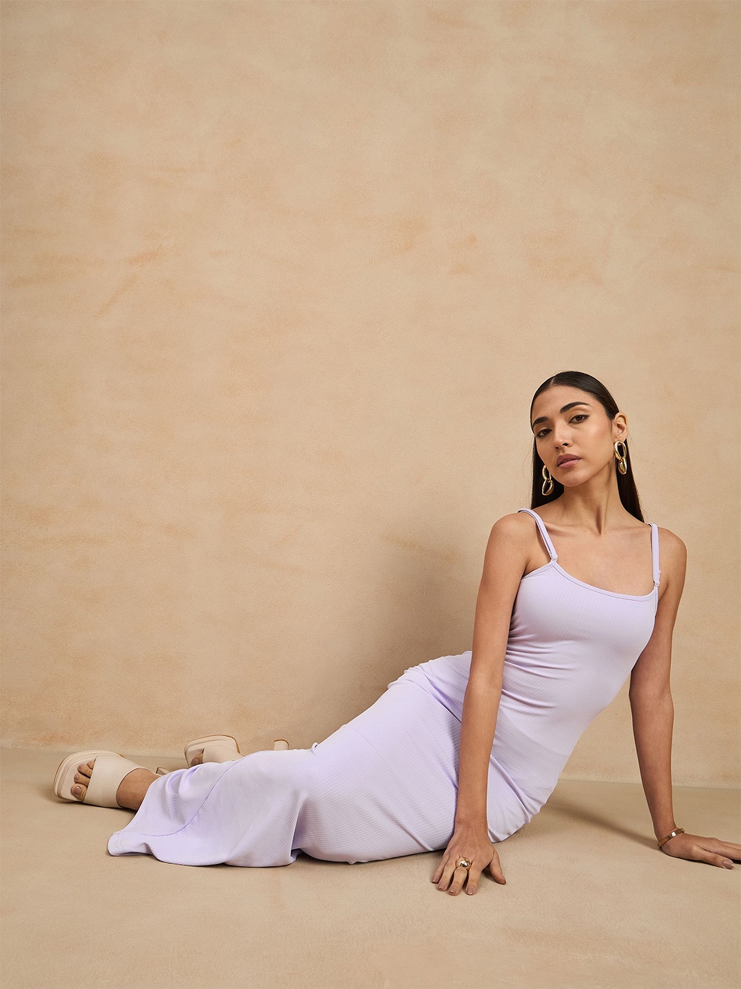 

COLOR CAPITAL Shoulder Straps Maxi Dress, Lavender