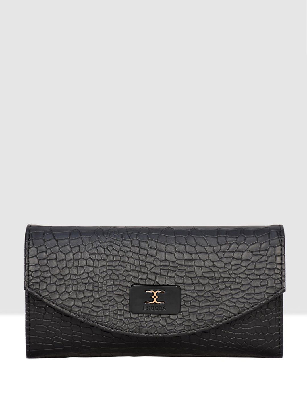 

ESBEDA Women Croco Embossed Wallet, Black