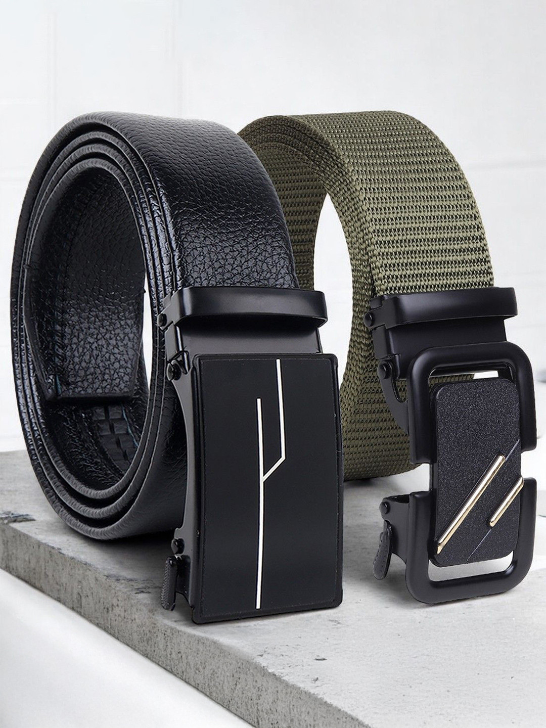 

Provogue Men Textured 2 Belt, Green