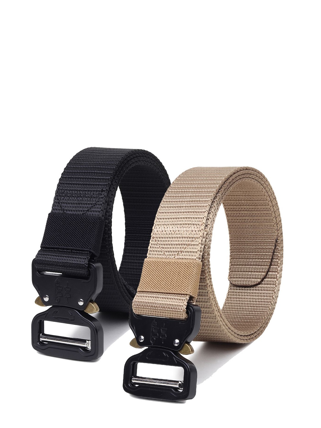 

Provogue Men Pack Of 2 Textured Slider Buckle Belt, Beige