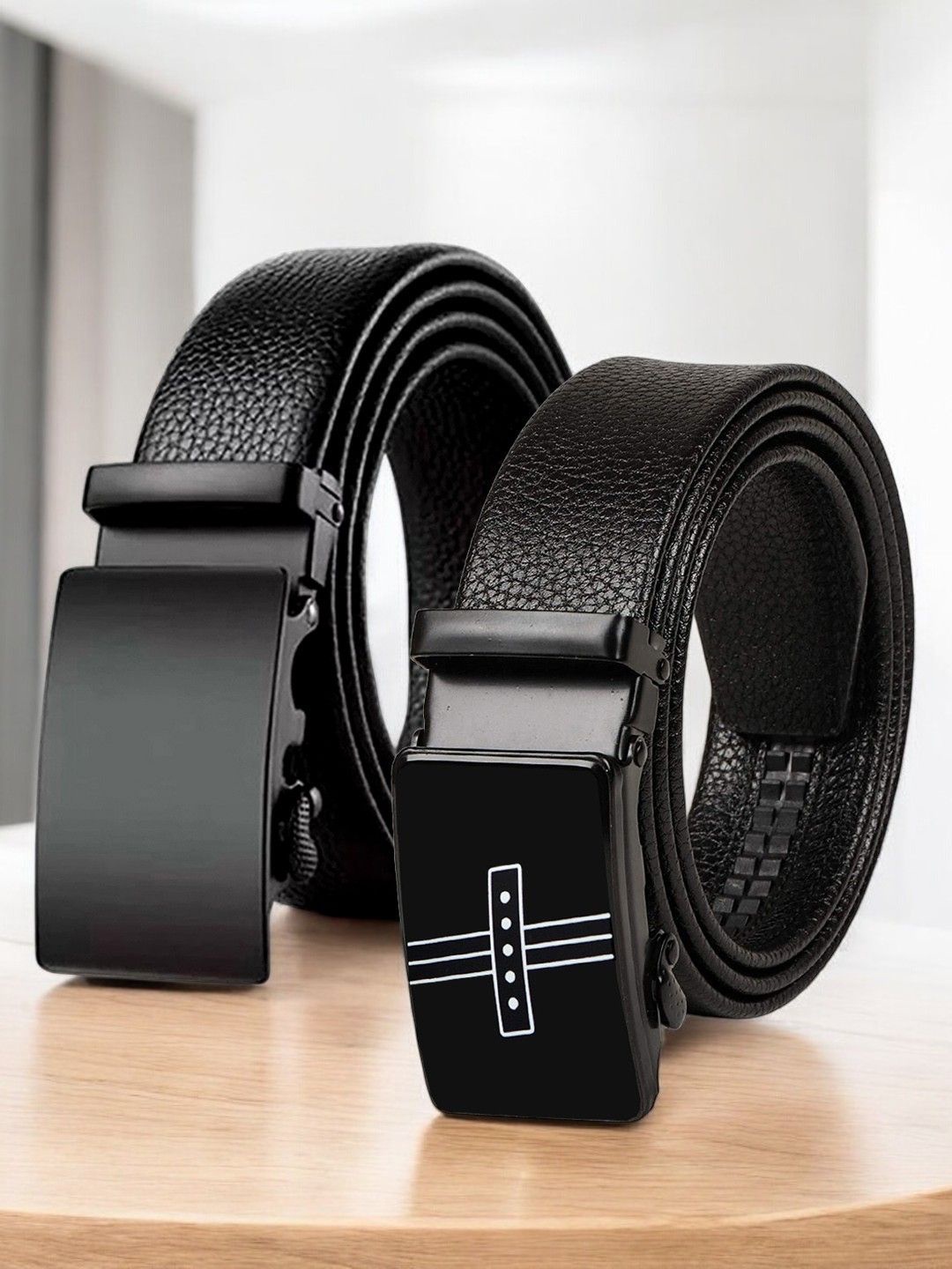 

Provogue Men Textured 2 PU Belt, Black