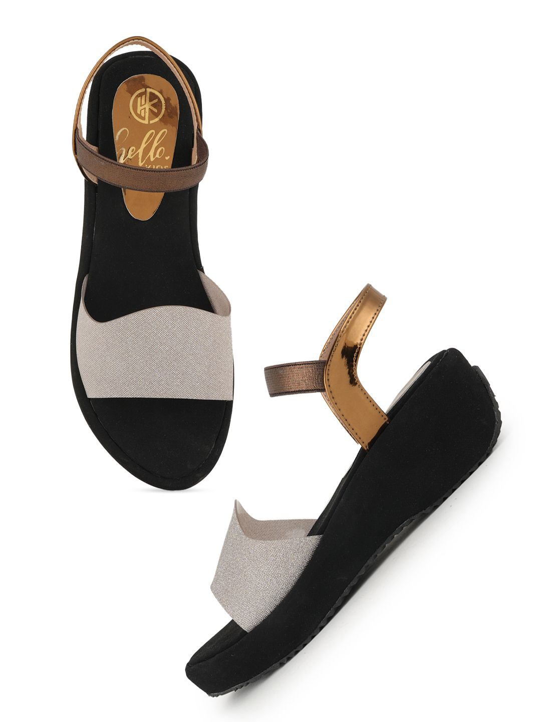 

Style Shoes Girls Textured Wedge Sandals, Copper