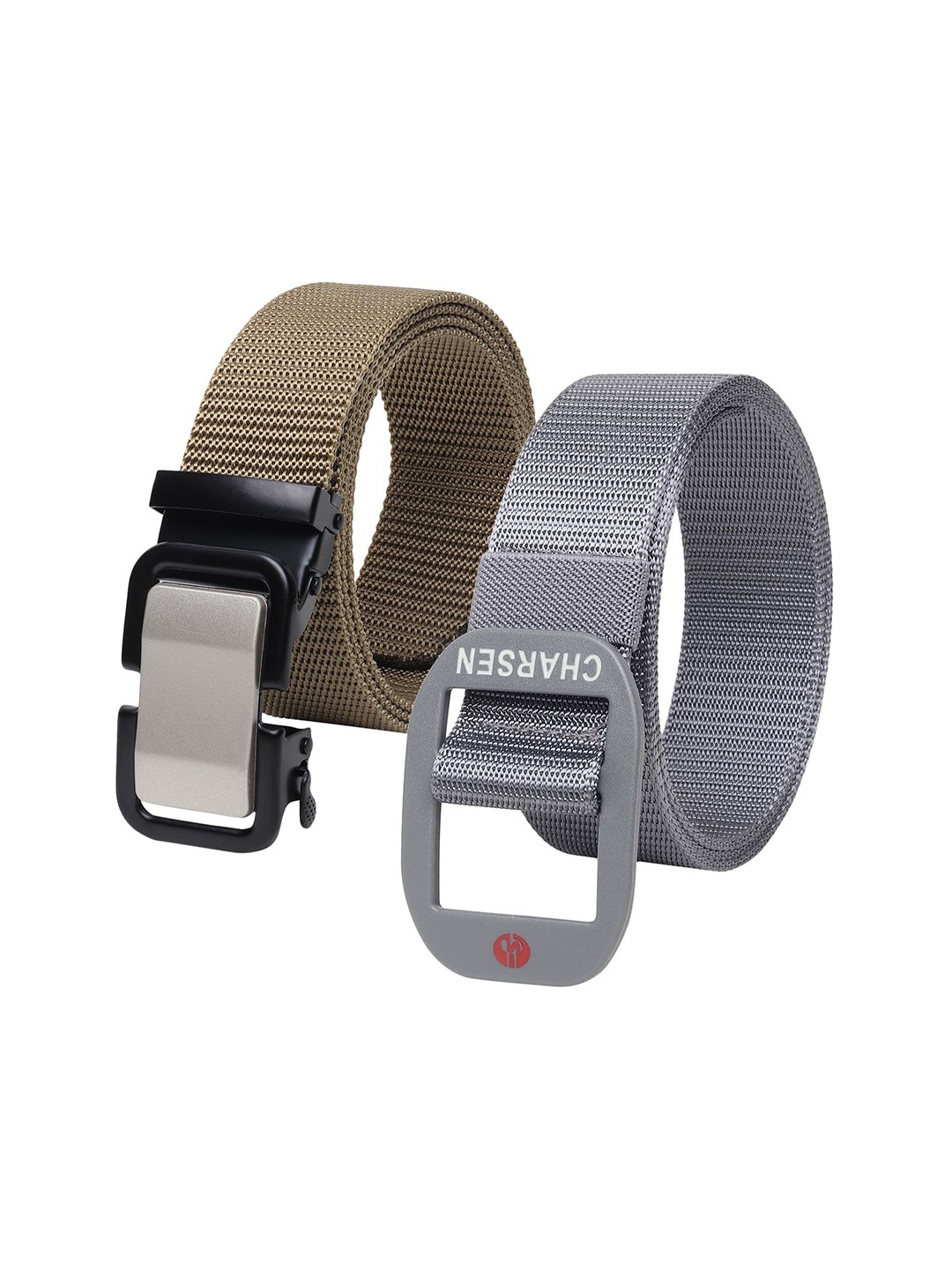 

Provogue Men Pack of 2 Woven Design Belts, Grey