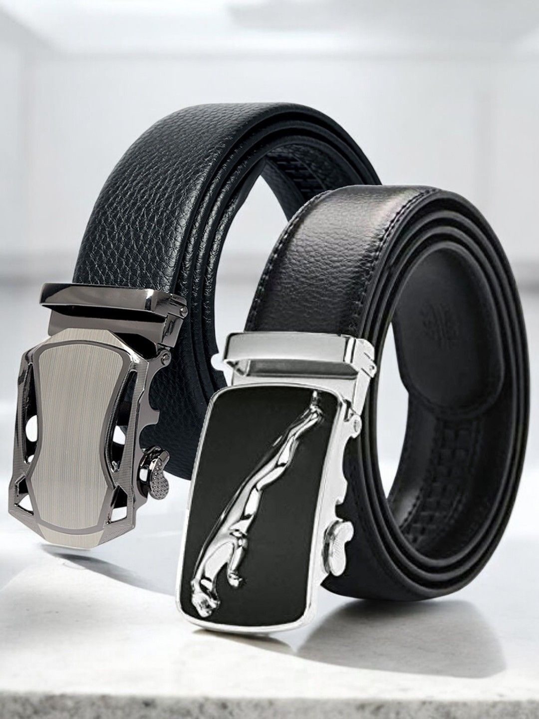 

Provogue Men Textured 2 PU Belt, Black