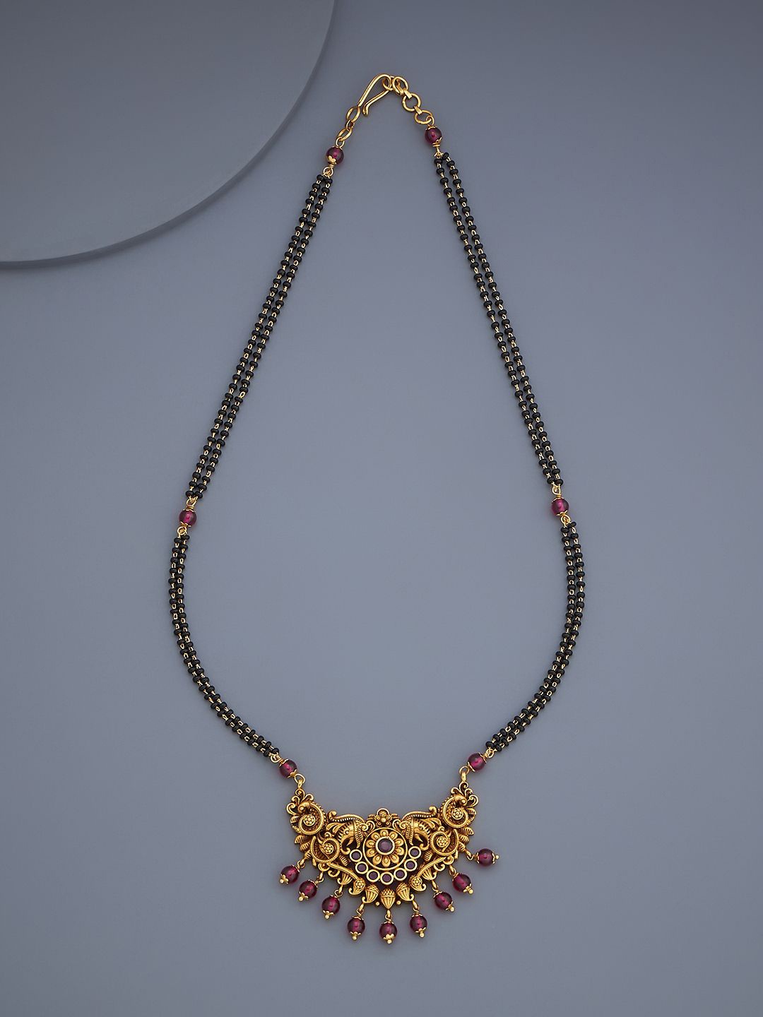 

Kushal's Fashion Jewellery Gold-Plated Artificial Stones & Beads Antique Mangalsutra