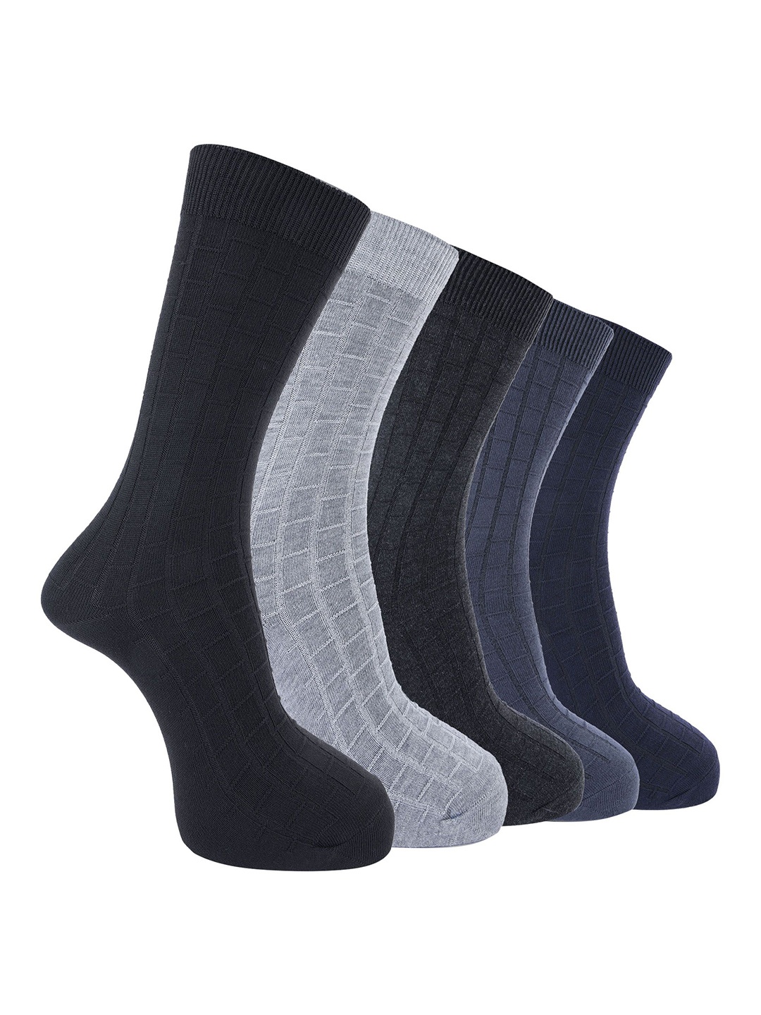 

Dollar Pack of 5 Men Cotton Free Size Full Length Socks, Multi