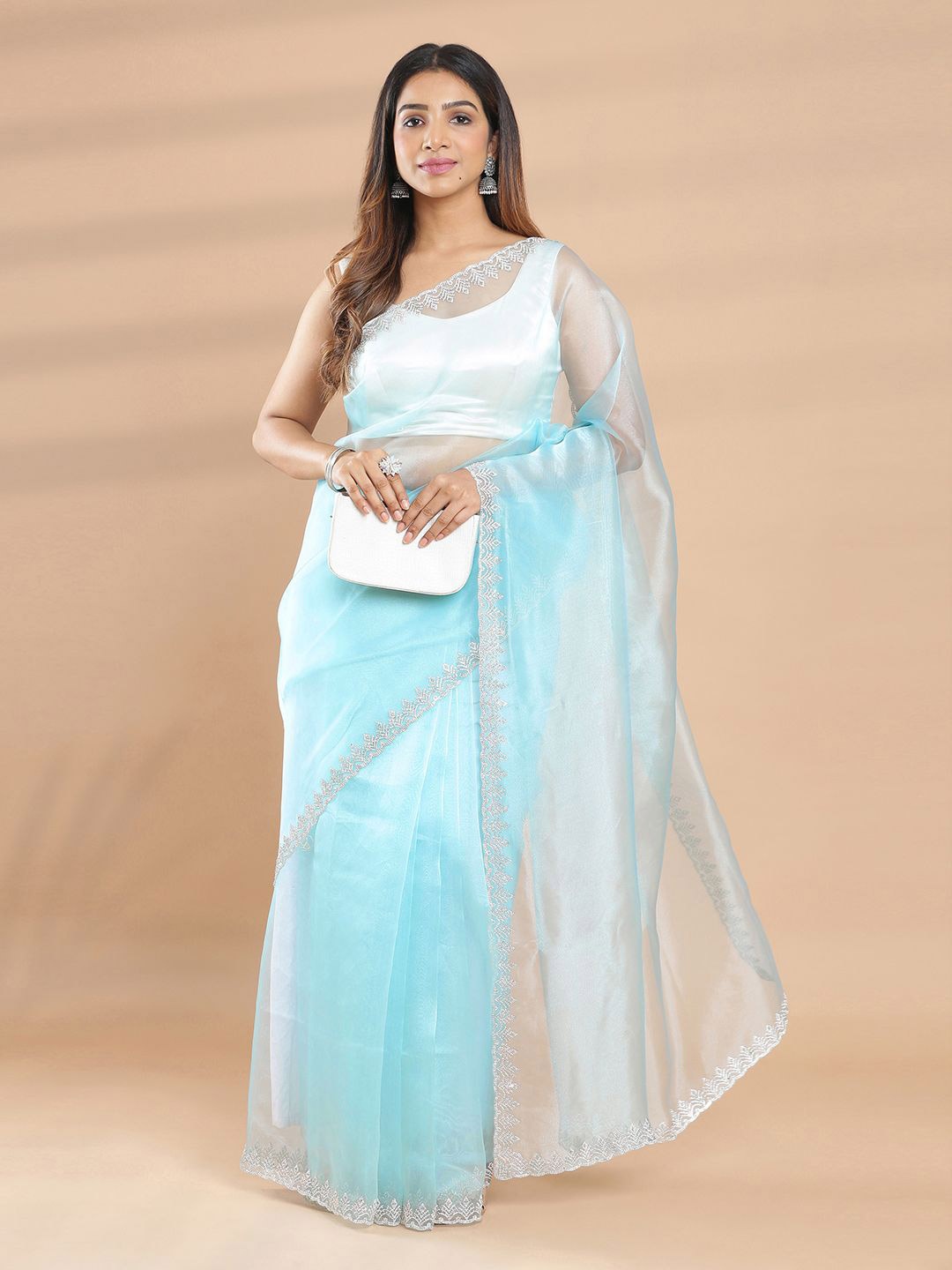 

Kalyan Silks Organza Saree, Blue