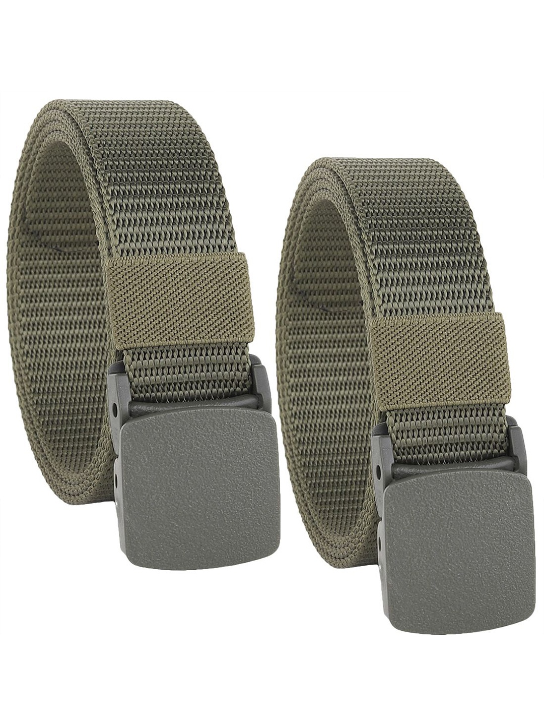 

Provogue Men Pack Of 2 Canvas Woven Design Belt, Green