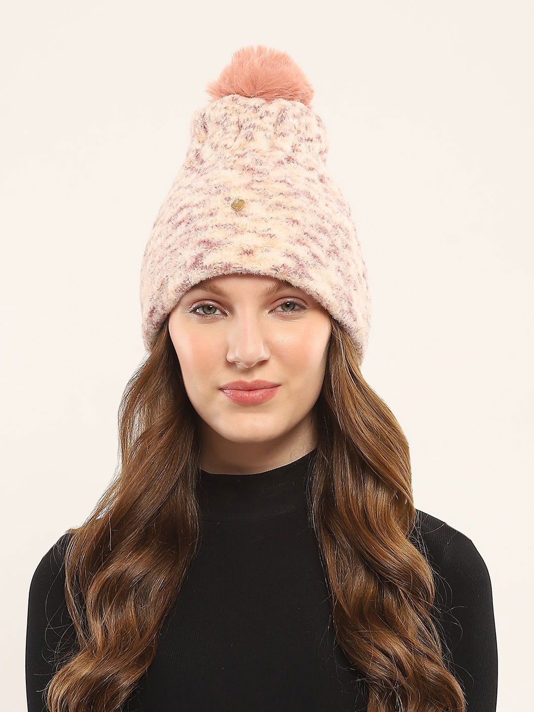 

Monte Carlo Women Self Design Beanie, Pink