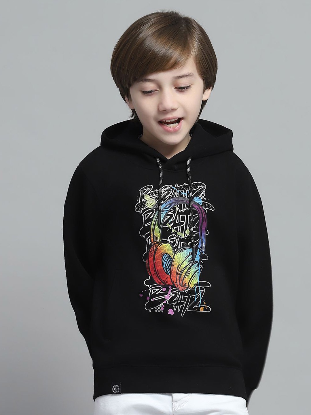 

Monte Carlo Boys Printed Hooded Sweatshirt, Black