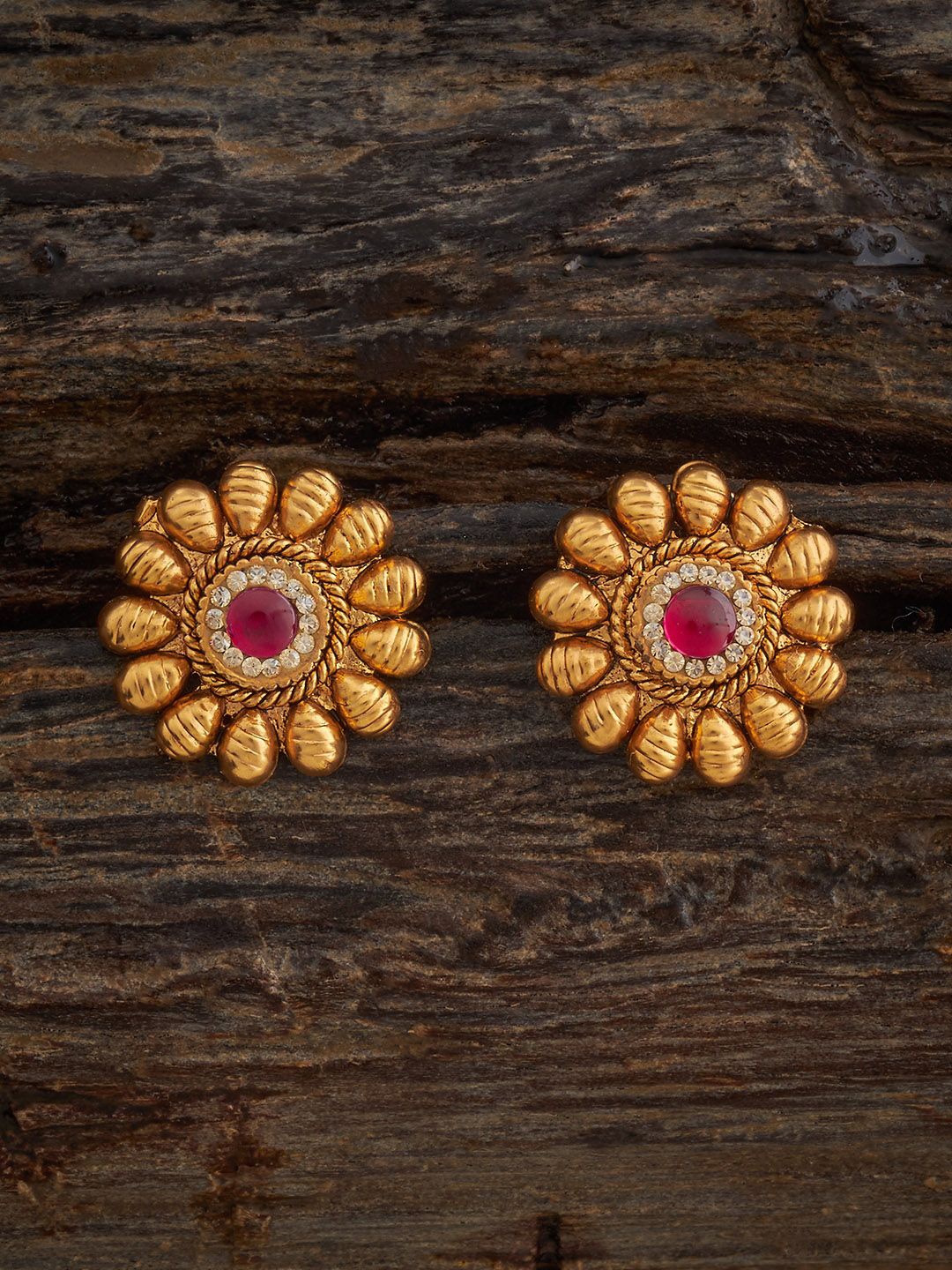 

Kushal's Fashion Jewellery Geometric Studs Earrings, Red
