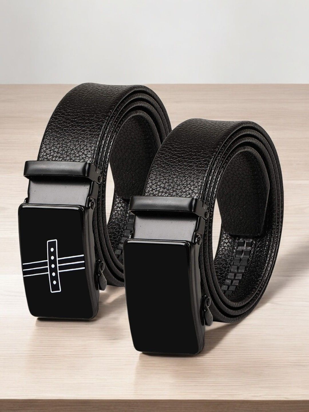 

Provogue Men Textured 2 PU Belt, Black