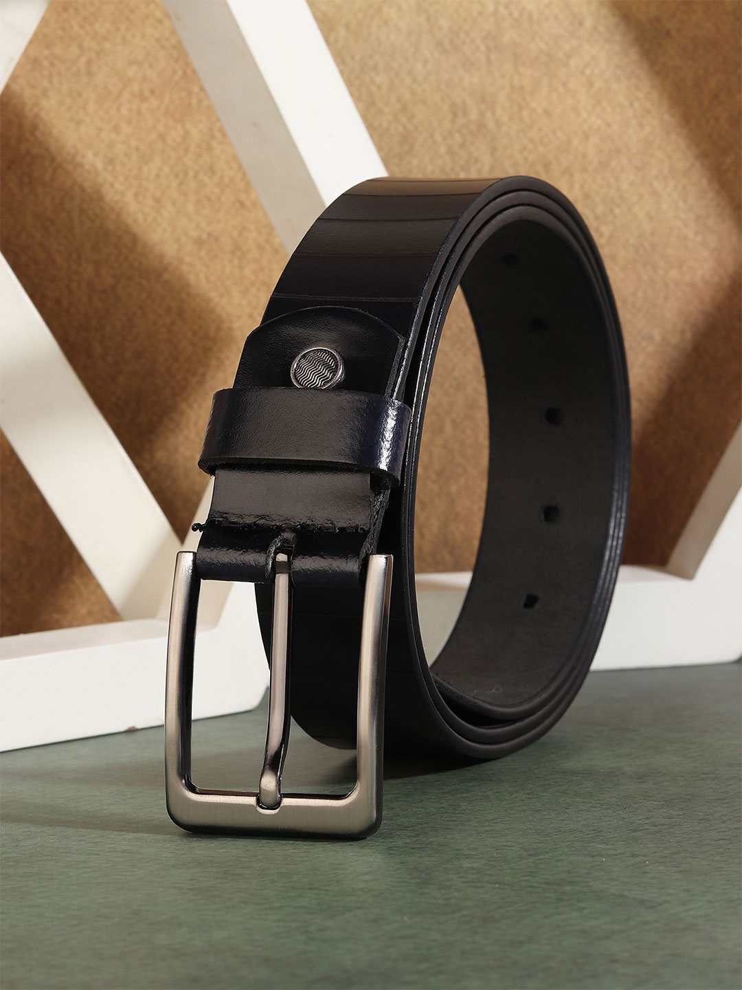 

Provogue Men Textured Leather Formal Belt, Black