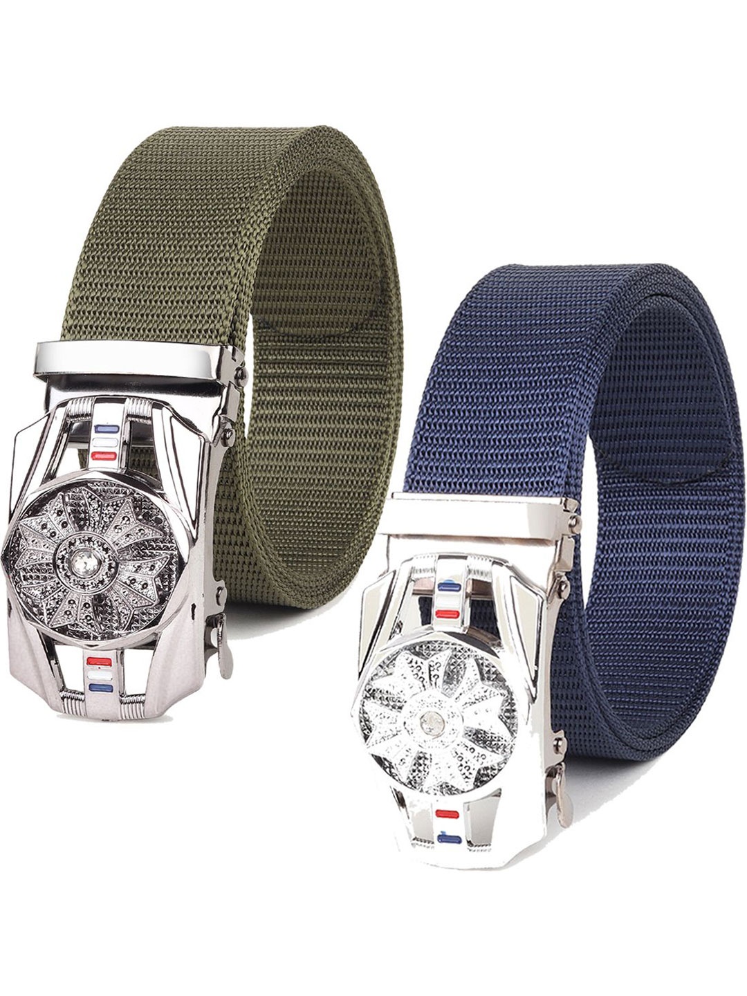 

Provogue Men Pack of 2 Textured Belt, Blue