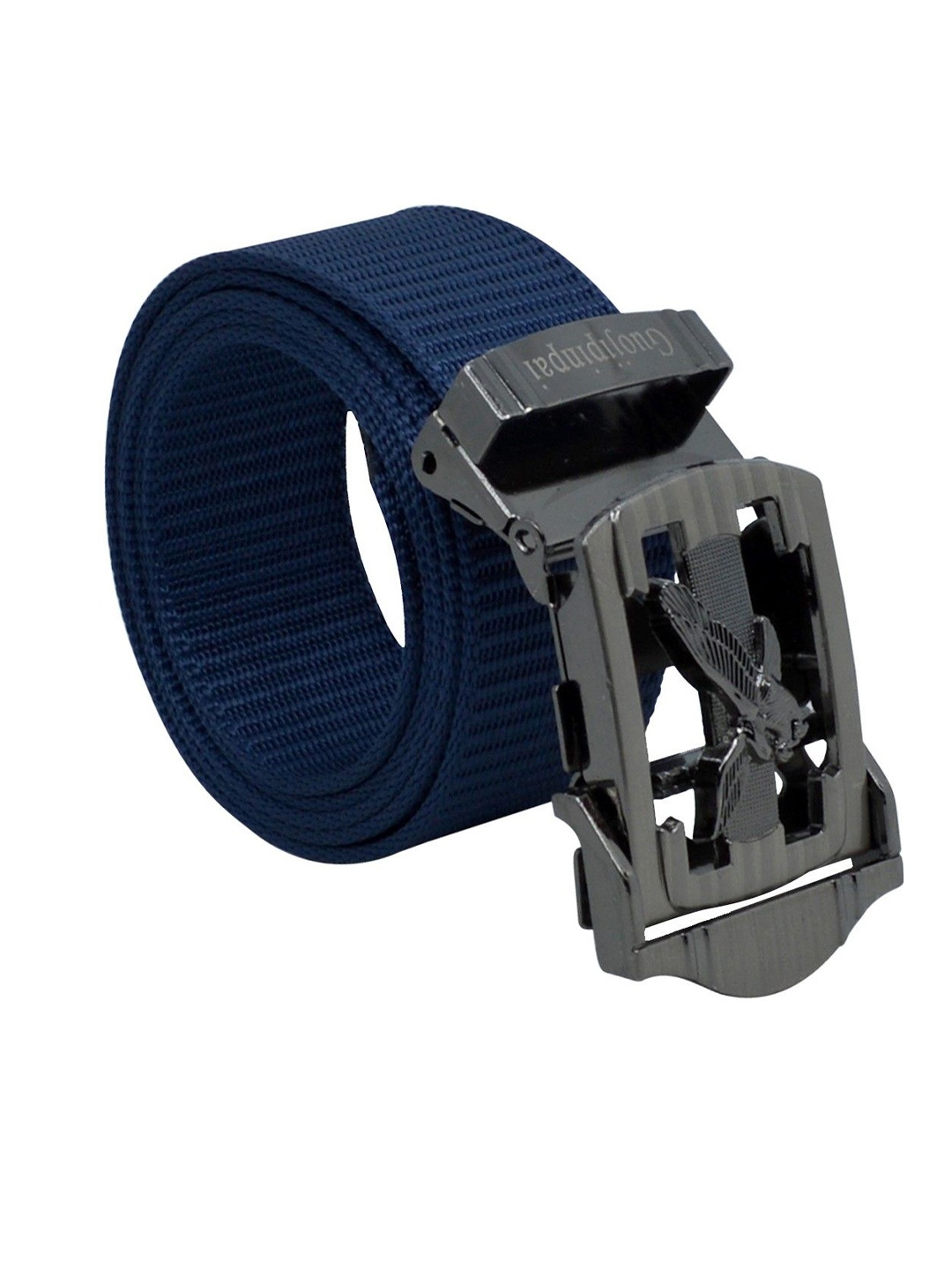 

Metronaut Men Woven Design Formal Belt, Blue